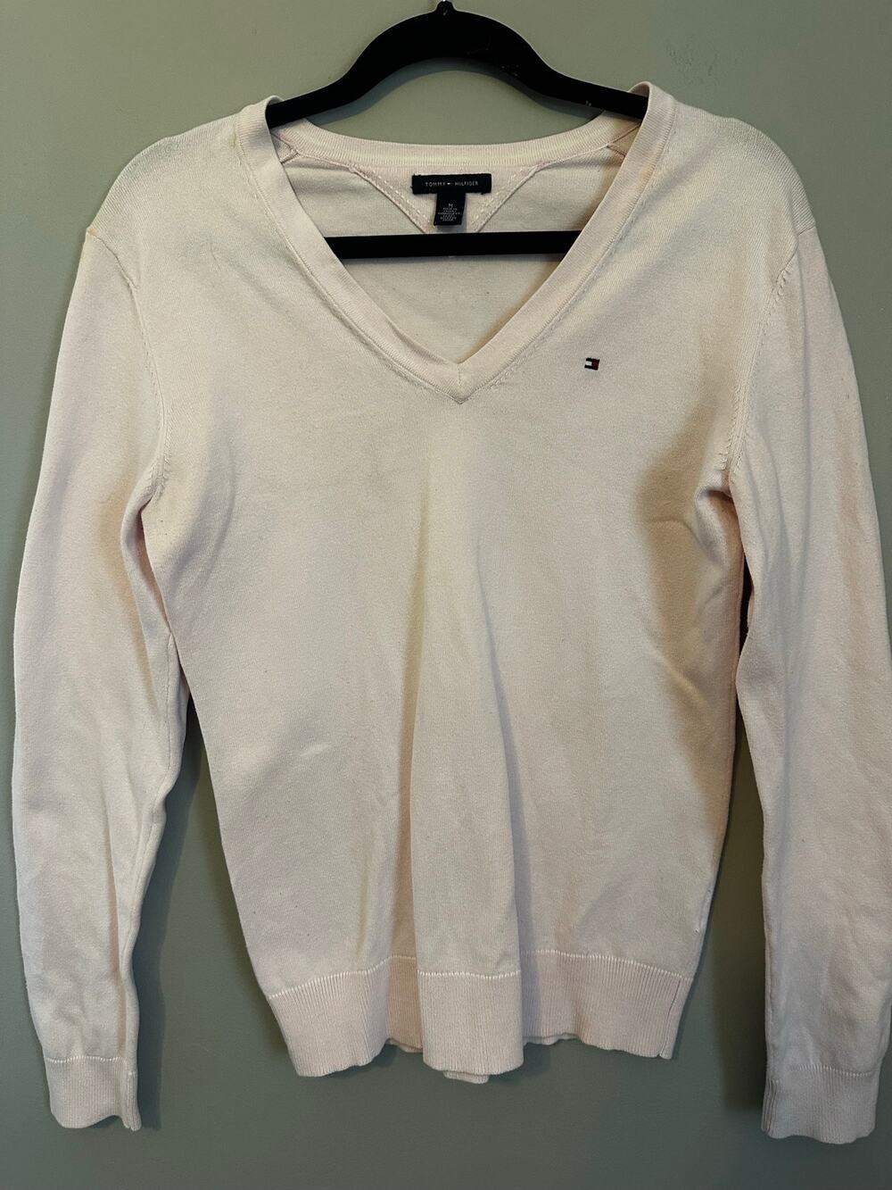 Tommy Hilfiger Light Pink Crewneck Sweatshirt M Preppy Classic